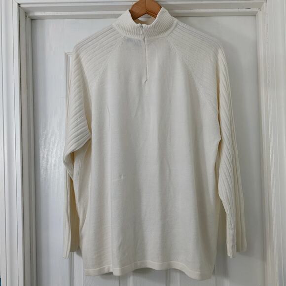 Carolyn Taylor Mock Neck Cream Sweater - Picture 2 of 3